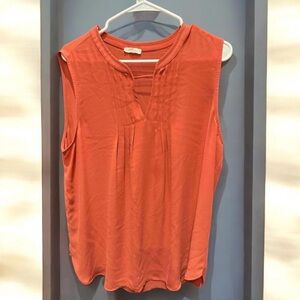 Pleione Sleeveless Orange Women's Top XL